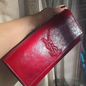 Yves Saint Laurent Glossy Red and Black Wallet